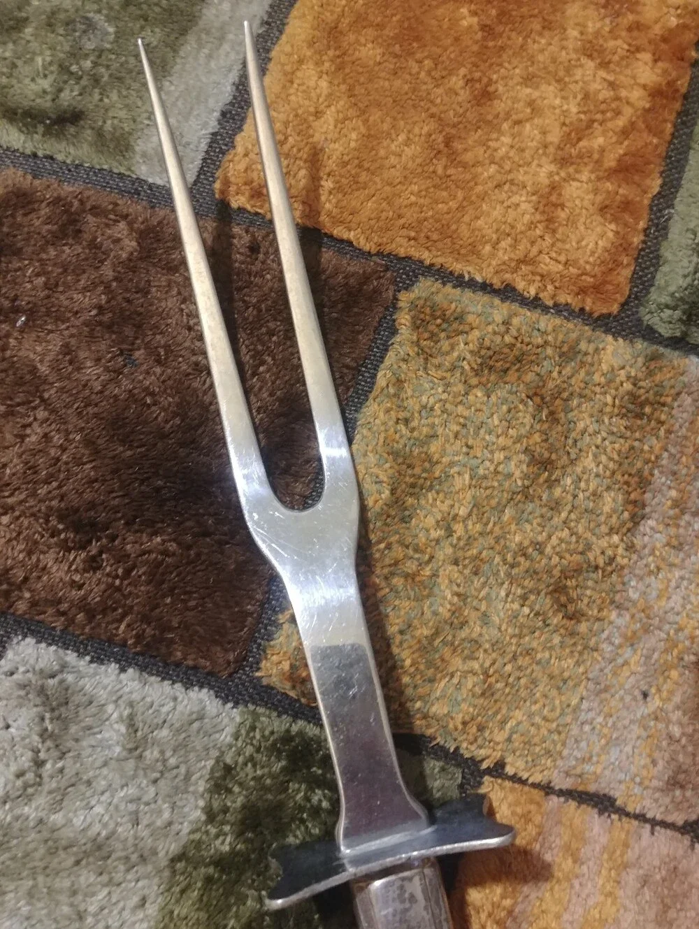 Mid Century silver-plated meat carving fork